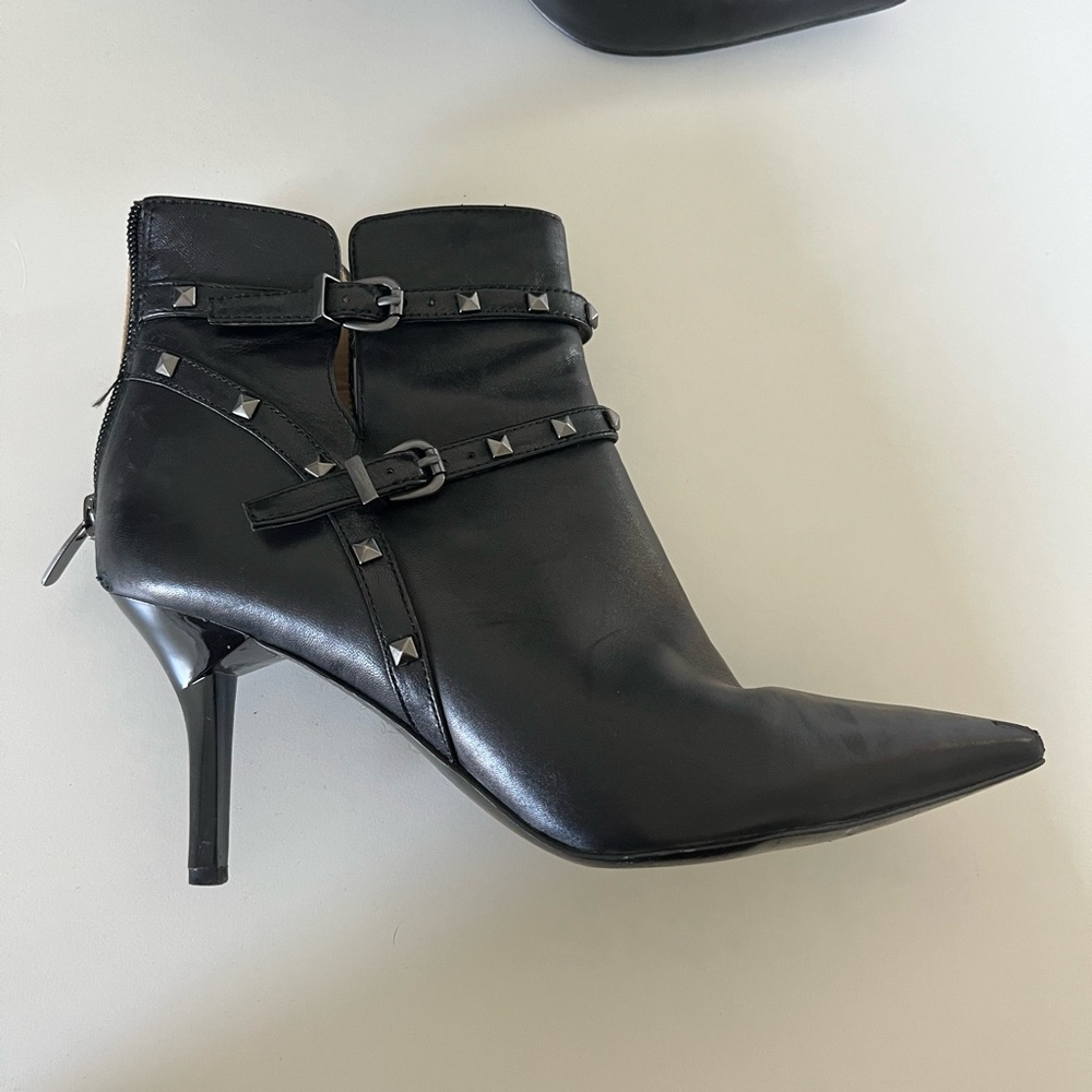 Nine West Black Ankle Boots with Studded Straps